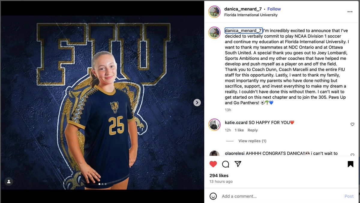 ImYouthSoccer's tweet photo. Congratulations ❤️!! Another 🇨🇦 player has verbally committed to play college soccer!! If you want to see ALL the recent commitments browse through the thread below. https://t.co/smmlB6WrgQ