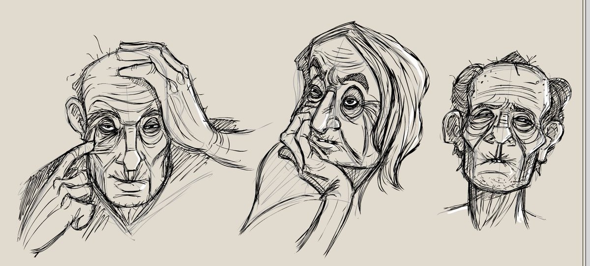 i find drawing elderly interesting.. just keep adding lines!