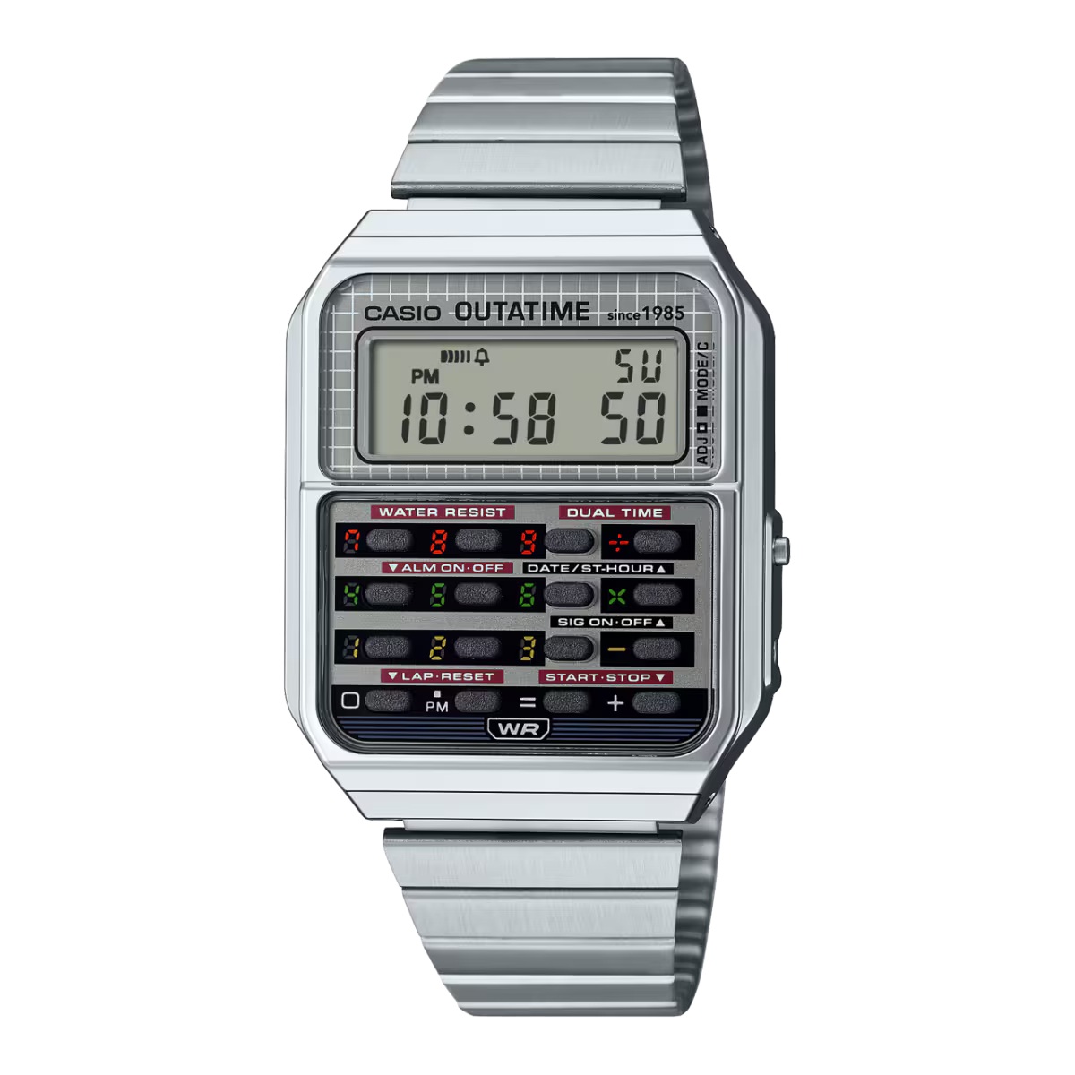 allocine's tweet photo. NOM DE ZEUS ! Le 22 octobre, à l'occasion du 40ème anniversaire de Retour vers le Futur, la marque Casio va sortir une superbe montre en édition limitée à l'effigie de la célèbre saga de science-fiction ! On ne sait pas si on pourra voyager dans le temps avec, mais à peine a-t-elle été annoncée qu'elle est déjà épuisée ! Si vous en voulez une, vous pouvez toujours sauter dans la DeLorean et retourner dans le passé pour vous la procurer !