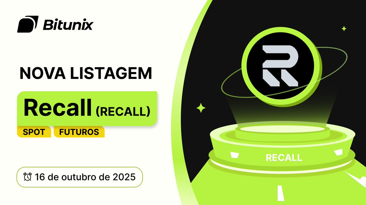 BitunixPT's tweet image. 🚨ALERTA NOVA LISTAGEM🚨
Anunciamos que o token $RECALL já se encontra disponível para negociação na Bitunix
Como comprar em spot👉short.bitunixads.com/AI8jmQ1A
Como negociar em futuros👉short.bitunixads.com/YezlskvY
Saiba mais👉 short.bitunixads.com/chRx5O3c
