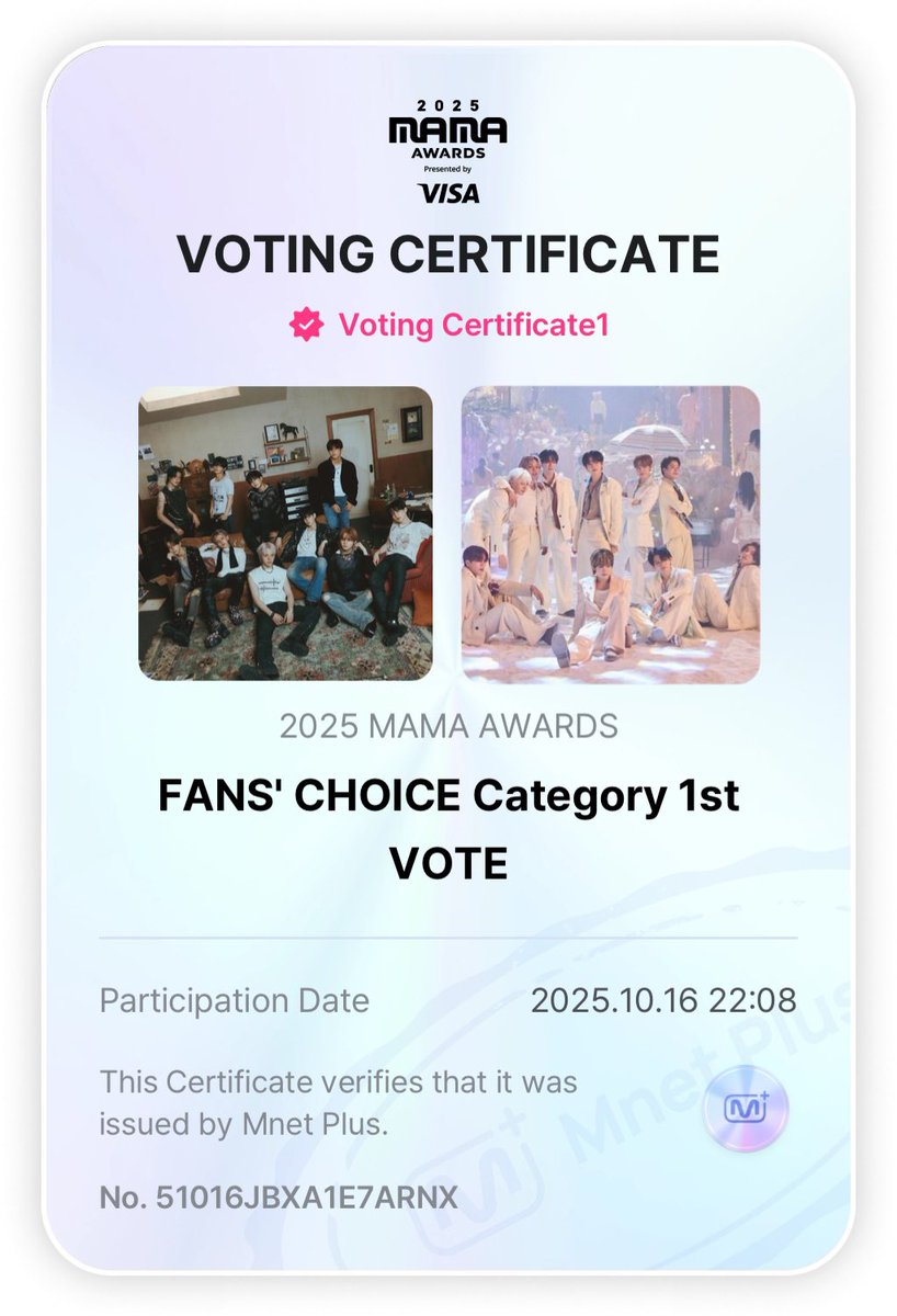 [🚨] 2025 MAMA AWARDS FANS' CHOICE Category 1st VOTE

เริ่มต้นวันใหม่แล้วค่ะทึเม เข้าโหวตบนแอพ Mnet+ แล้วแปะเมนชั่นการโหวตพร้อมบิ้วติด # กันค่ะ

💢ใส่ข้อความเชียร์น้องๆกันโดนสแปมด้วยนะคะ💢

I vote #TREASURE for Fans’ Choice - Male Award #2025MAMAVOTE

Goal: 1000 Reply &amp; Repost🔥