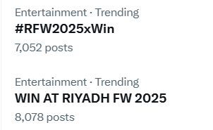 แท๊กมาคู่แล้ว 

WIN AT RIYADH FW 2025  

#RFW2025xWin