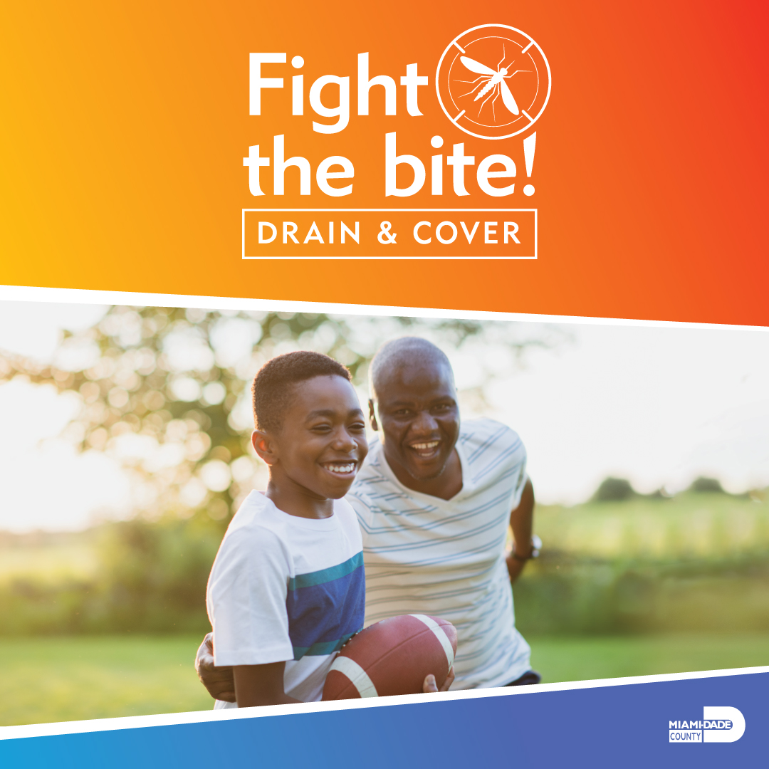 #FightTheBite! Get rid of any standing water around your home to prevent breeding and apply insect repellent to bare skin and clothing to keep mosquitoes away. 

Visit our website miamidade.gov/mosquito for more tips.