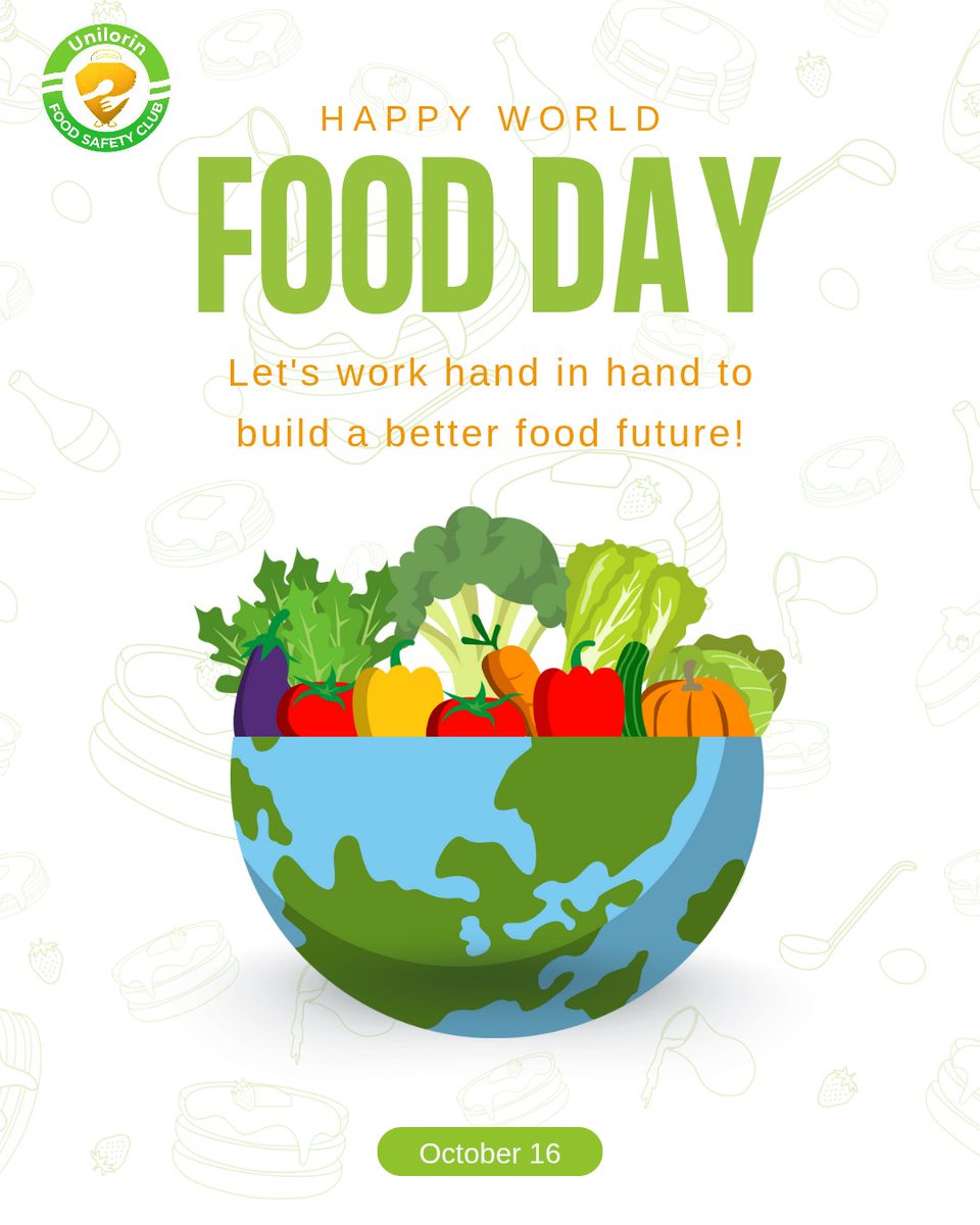 UnilorinFSC's tweet photo. As we celebrate world food day,we go Hand in hand for a better food future. The future of food is built on collaboration, but it's powered by safety. How are YOU🫵promoting food safety today?
#WorldFoodDay #FoodSafety #UFSC #UNILORIN https://t.co/ArR3cK0fyh