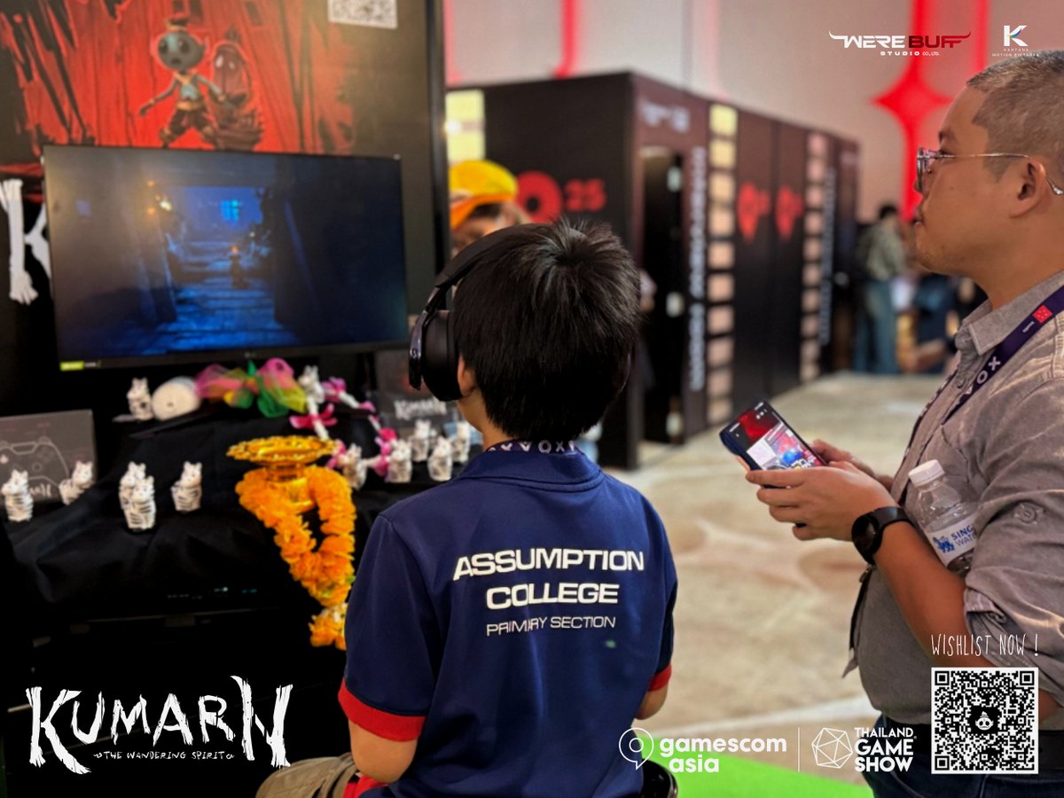 werebuffstudio's tweet photo. 👻Day 1 of Business Day wrapped!
Don’t miss your chance to try the demo of #kumarnthewanderingspirit 🎮
at #gamescomasia x #Thailandgameshow 🇹🇭🙏
📅 16 - 17 Oct 2025
📍 Business zone | Plenary Hall (1st Floor)
📌Queen Sirikit NCC, BKK
#TGS2025
#KumarnGame
#WereBuffStudio https://t.co/yirDLRELa8
