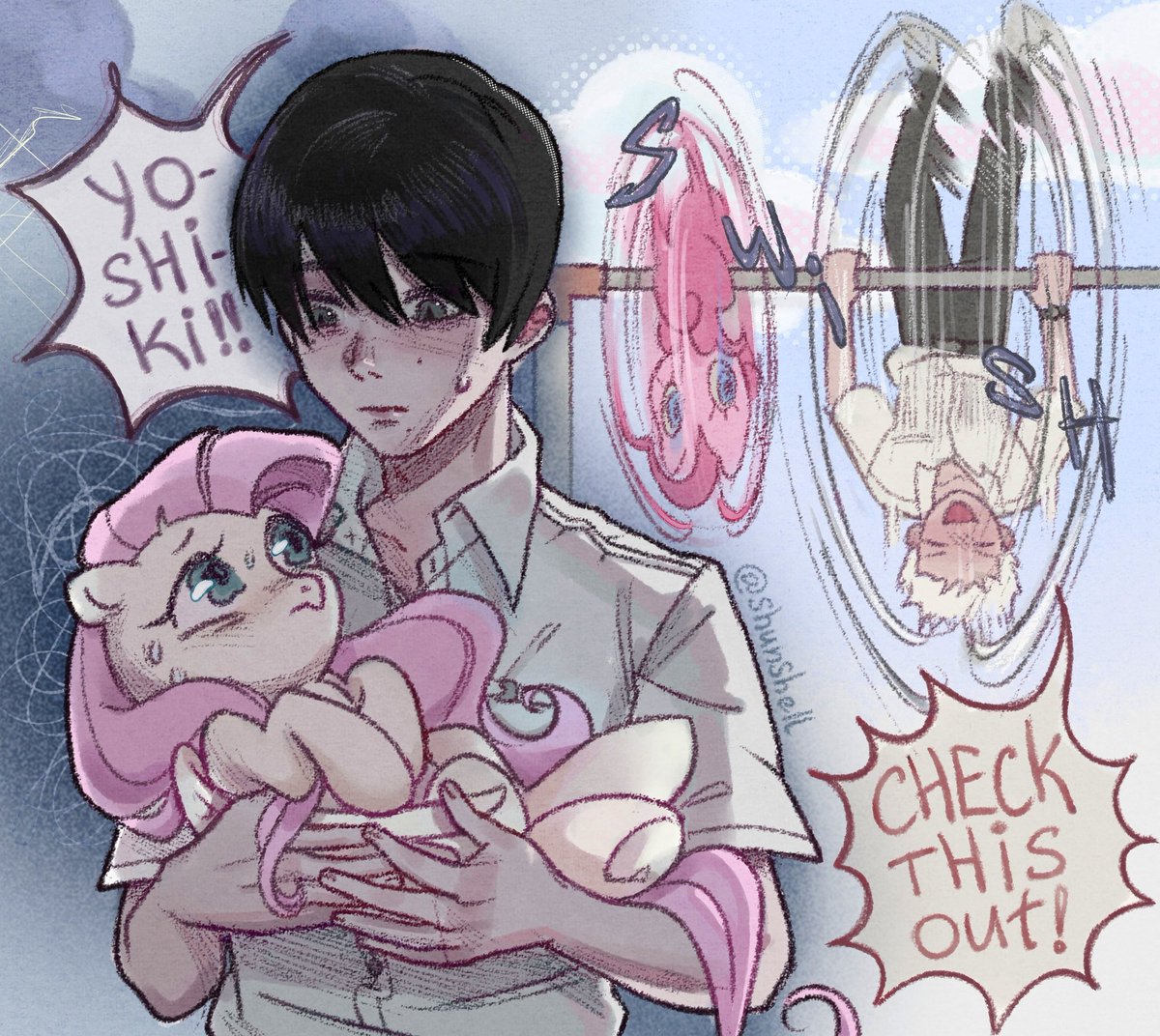 shunshell_'s tweet image. you thought it was a fever dream, but these are my two hyperfixations
#光が死んだ夏 #tshd