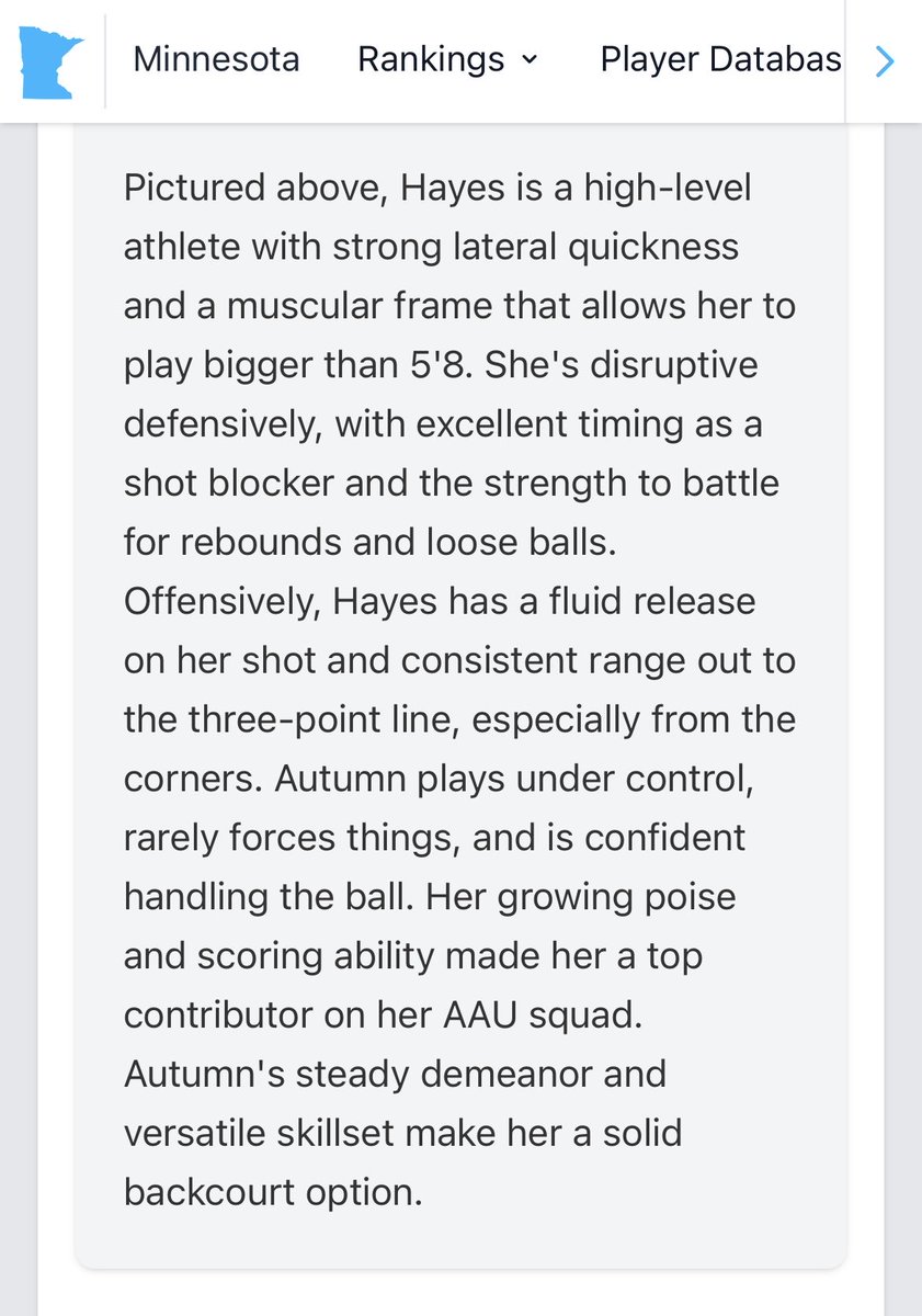 Let’s go <a href="/AutumnHayes30/">Autumn Hayes</a>! Here’s why Autumn was added to the Top 150 Player rankings for Class of 2027 Minnesota by <a href="/PGHMinnesota/">Prep Girls Hoops Minnesota</a>! <a href="/GMacHoops/">Grant McGinnis</a> <a href="/AllyMcGinnis2/">Ally</a> 
<a href="/Opptybasketball/">Opportunity Basketball</a> <a href="/OsseoGirlsBBall/">OsseoGirlsBasketball</a>