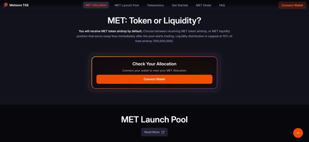 🔥 Did you trade on Meteora or provide LP before?

You might already have FREE $MET tokens waiting for you 🎁

check your wallet allocation here 👇
🔗 met.meteora.ag

🪂اذا قمت بالتداول او تزويد السيولة على ميتورا، ممكن تكون مؤهل لكسب عملة $MET مجاناً.

افحص محافظك 

🔗