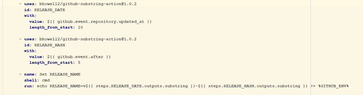 OlegYch's tweet image. #stateofsoftware this concats two substrings and sets an env var in github actions: