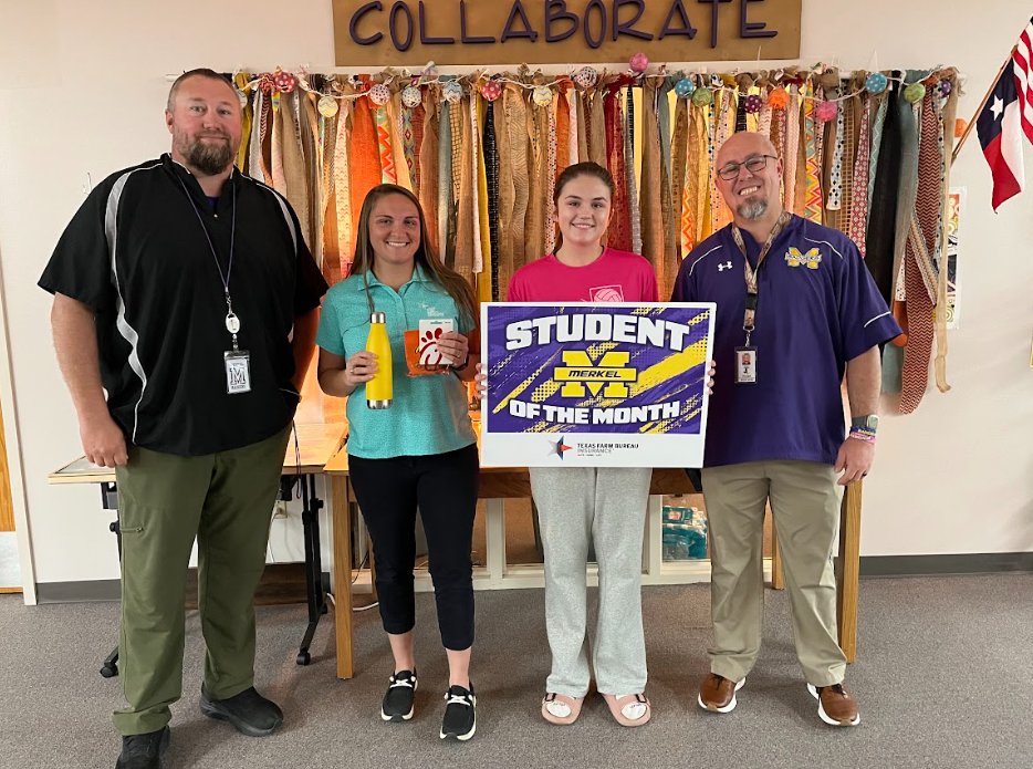 Let's hear it for our @texasfarmbureau September honorees! 🤠 A huge congratulations to:

🌟 Staff of the Month: Mrs. Petty 📚 Teacher of the Month: Mrs. Duncan-Munden 🎓 Student of the Month: Tavyie M.
Thank you for your hard work and dedication to our community.