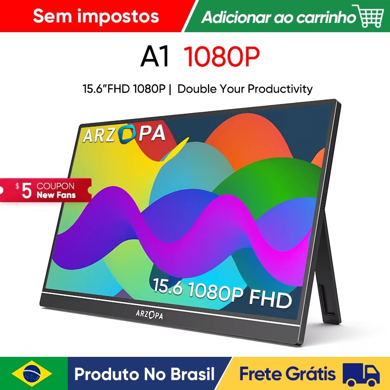 SuperOferta_Br's tweet image. 💻 [Produto no Brasil] Monitor Portátil ARZOPA 15.6” FHD 1080P IPS com suporte embutido — USB-C e HDMI, ideal para Mac, PC, Switch, PS5 e Xbox ⚡
💰 R$494,44 
🛒 s.click.aliexpress.com/e/_c3VjCR2P

#MonitorPortátil #SetupGamer #AliExpressBrasil #Promoção #Tecnologia #ARZOPA