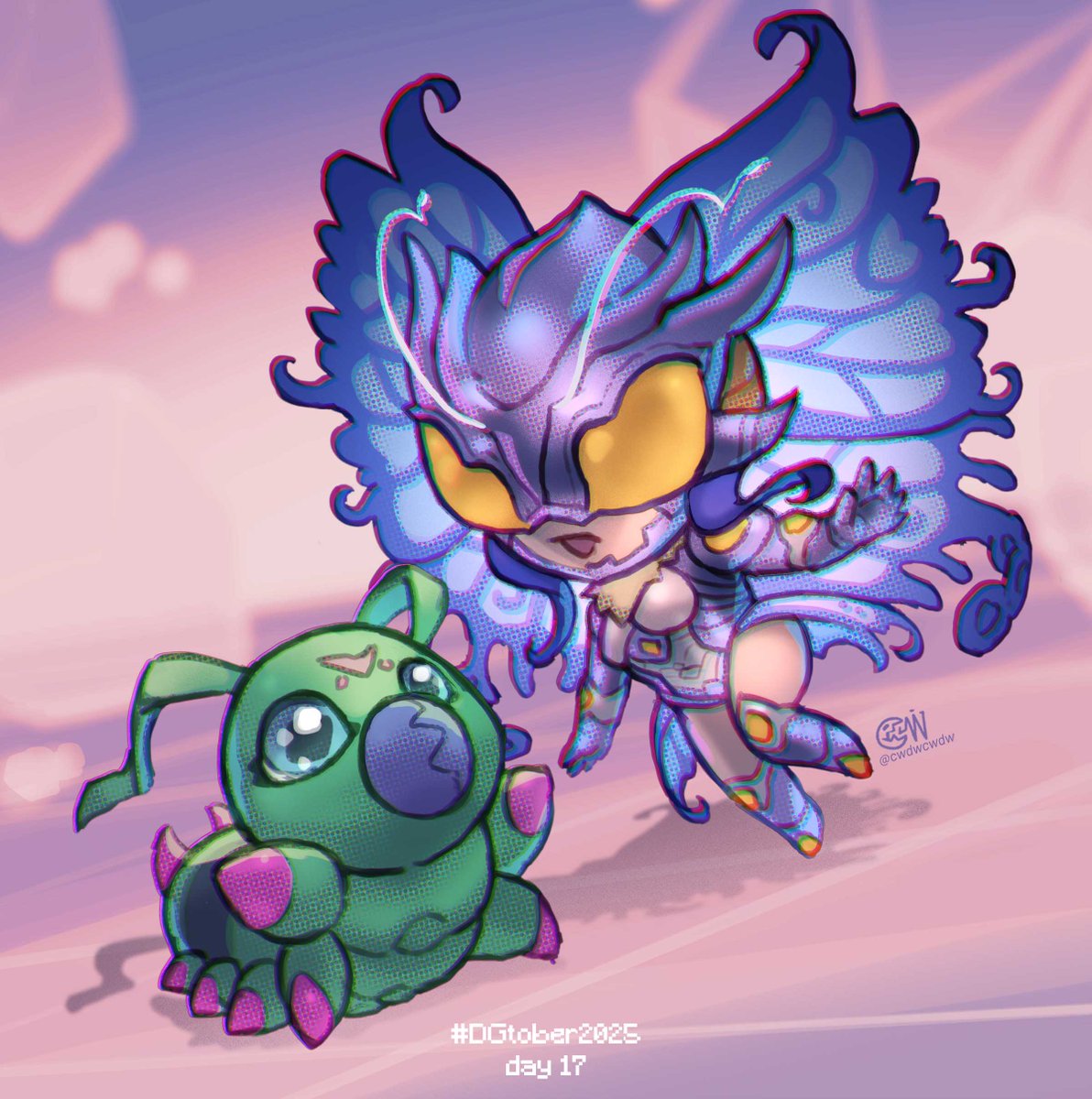 #17 Hudiemon &amp; Wormmon
#DGtober2025 
#Digimon 
#デジモン