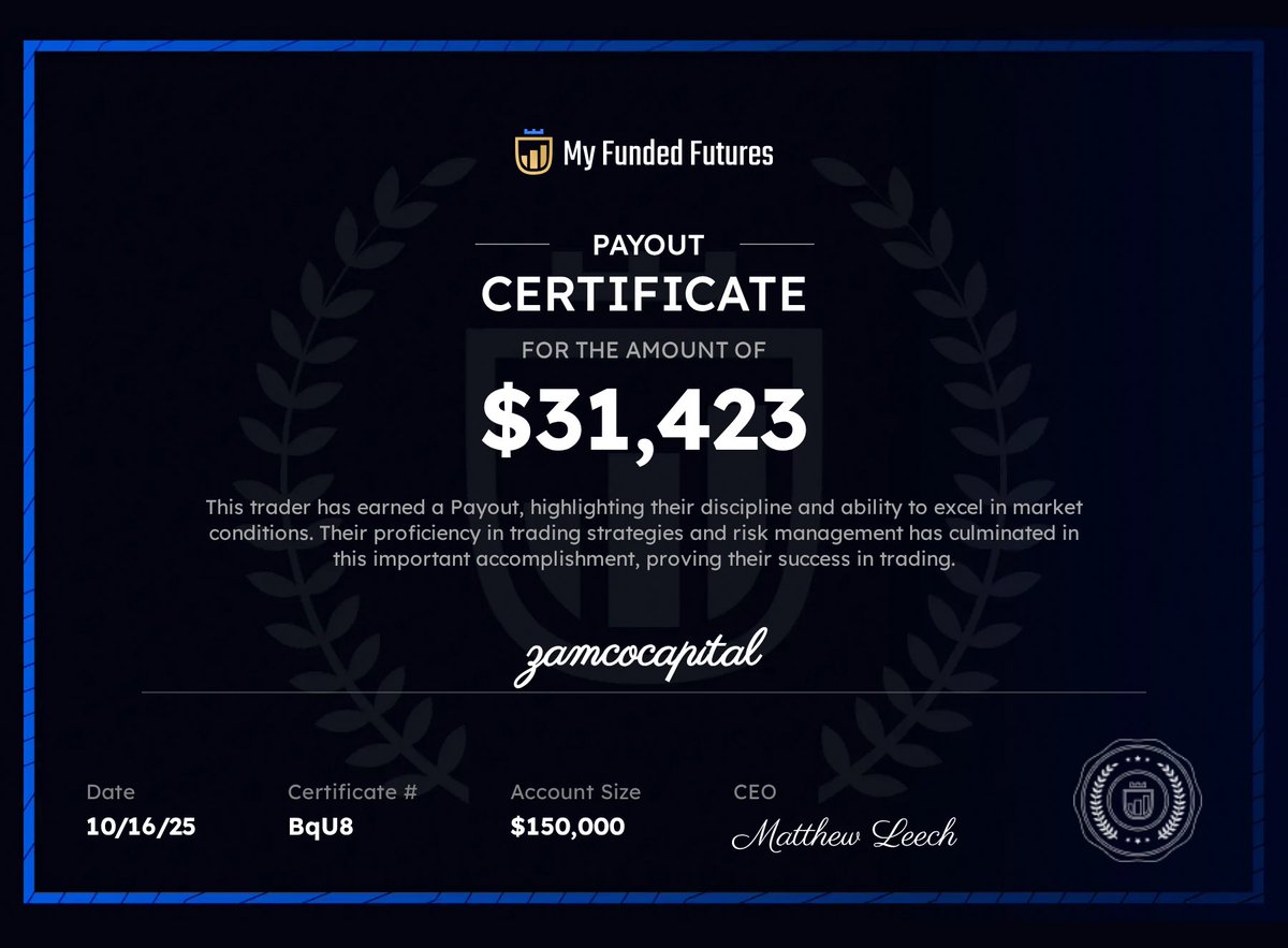 Payout received from <a href="/MyFundedFutures/">MyFundedFutures</a> into my rise wallet.