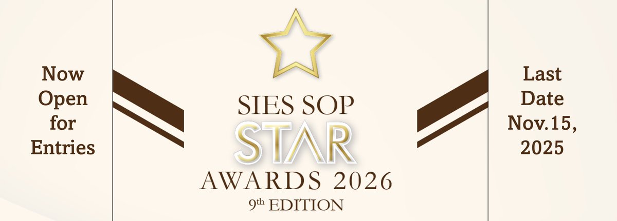 siessop's tweet photo. The last date for submission of entries to SIES SOP Star Awards 2026 is extended to Nov. 15, 2026.
#siessopstarawards2026 #siessop #siessopptc #starawards #packagingdesign #packaginginnovation #ppackagingsolutions #packagingideas https://t.co/V2Ixm0uzs9