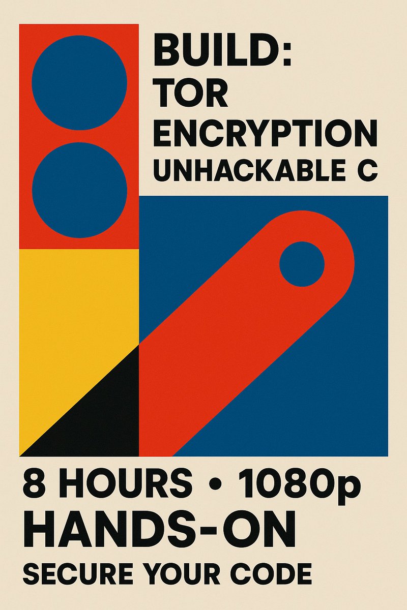 yimup's tweet image. Privacy isn’t a feature. It’s a skill.
Master C, encryption, and Tor in one 8-hour worksho 🧠💻
⚡ Reclaim your token → access the full “C Programming 101” now.
#CyberSecurity #CProgramming