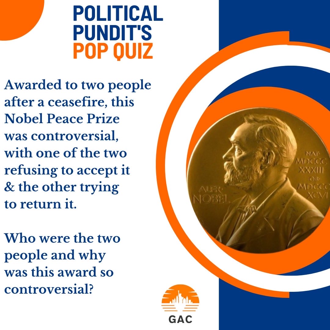 Time for our Political Pundit’s Pop Quiz!

Give us your best guesses &amp; we’ll post answers later.

#GAC
#trivia
#popquiz
#TriviaTime
#georgearzt
#gacpopquiz
#TriviaThursday
#politicalpunditspopquiz
#georgearztcommunications