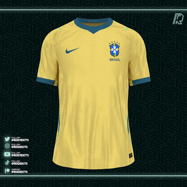 DataFutebol's tweet image. PROJEÇÃO da camisa da Seleção Brasileira para a Copa do Mundo. 

Se for assim, aprovada?

A camisa deve ser inspirada na camisa da Seleção Brasileira de 1970. 

🎨 @Rode1Kits 
Via @Footy_Headlines