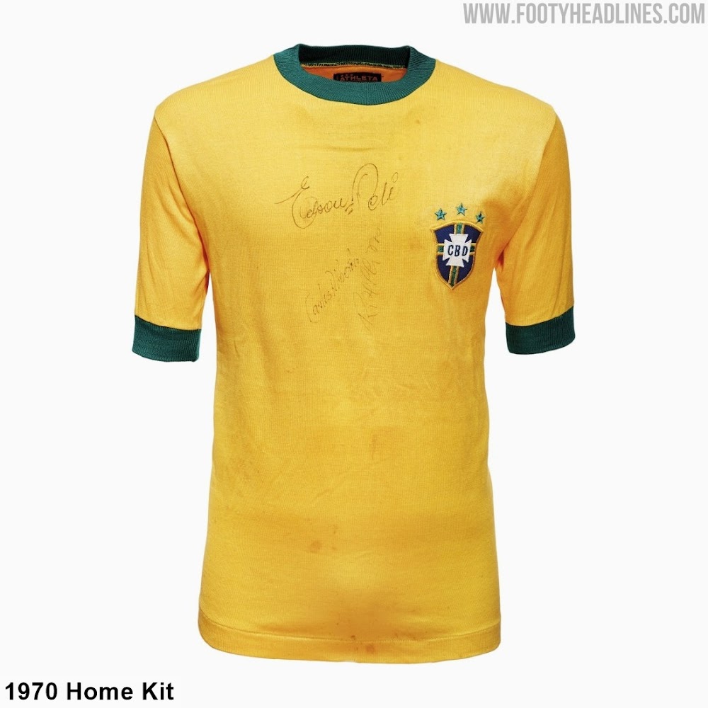 DataFutebol's tweet image. PROJEÇÃO da camisa da Seleção Brasileira para a Copa do Mundo. 

Se for assim, aprovada?

A camisa deve ser inspirada na camisa da Seleção Brasileira de 1970. 

🎨 @Rode1Kits 
Via @Footy_Headlines