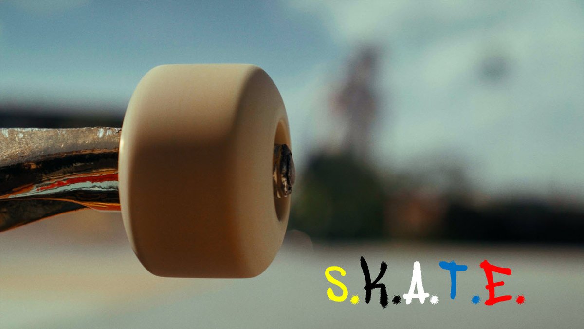 S.K.A.T.E. is a trick-matching skateboarding game (like basketball's H.O.R.S.E.). Played all over the world, no words needed. I made a short film inspired by my game with a French skater. Coming 11/14/25.