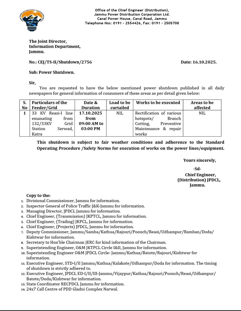 Jammu Power DISCOM tweet media