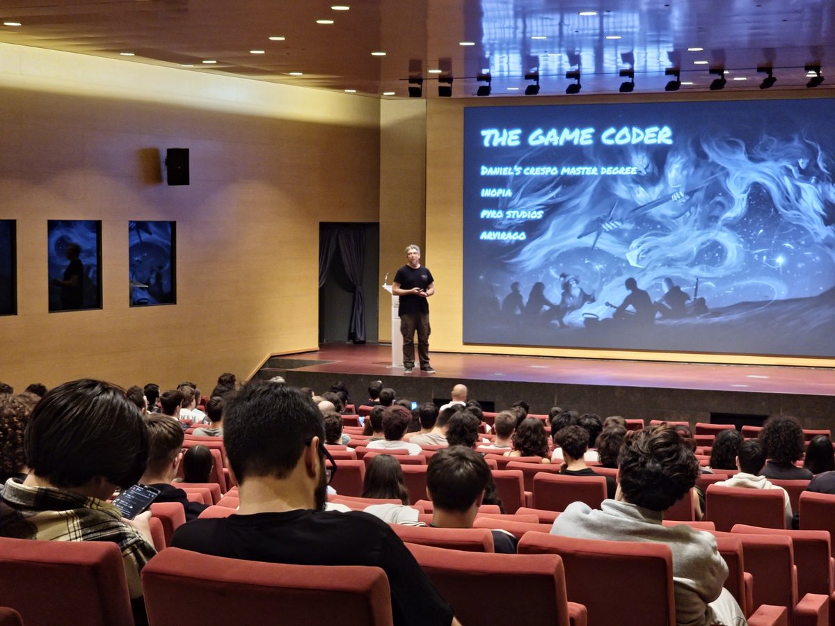 TecnoCampus's tweet image. 🫶 Avui és la conferència inaugural del #Grau en Disseny i Producció de #Videojocs i el doble Grau en Videojocs i #Informàtica amb Ricard Pillosu, Cofundador i CEO de @Epictellers 🎮💻