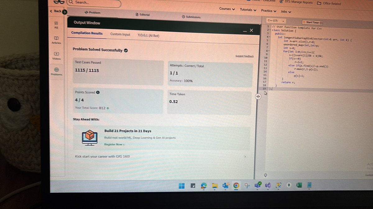 thakur_d_rana's tweet image. Day 201/160 Days Challenge ✅
Crossed 200 and still going strong! The focus now is on refinement and consistency. Each new day is a reminder that real progress comes from daily effort and mental strength. 💪🔥
#gfg160
#geekstreak2025
#codingChallenge