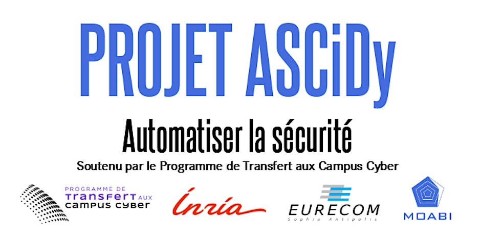 DavidSimplot's tweet image. Lancement du projet de cybersécurité ASCiDy, porté par @EURECOM et @moabi_com, et soutenu par @Inria et les Campus Cyber de Paris @CampusCyberFr & @SophiaAntip0lis : présentation du dispositif #PTCC, les objectifs du projet et ses premières avancées en audit logiciel automatisé,…