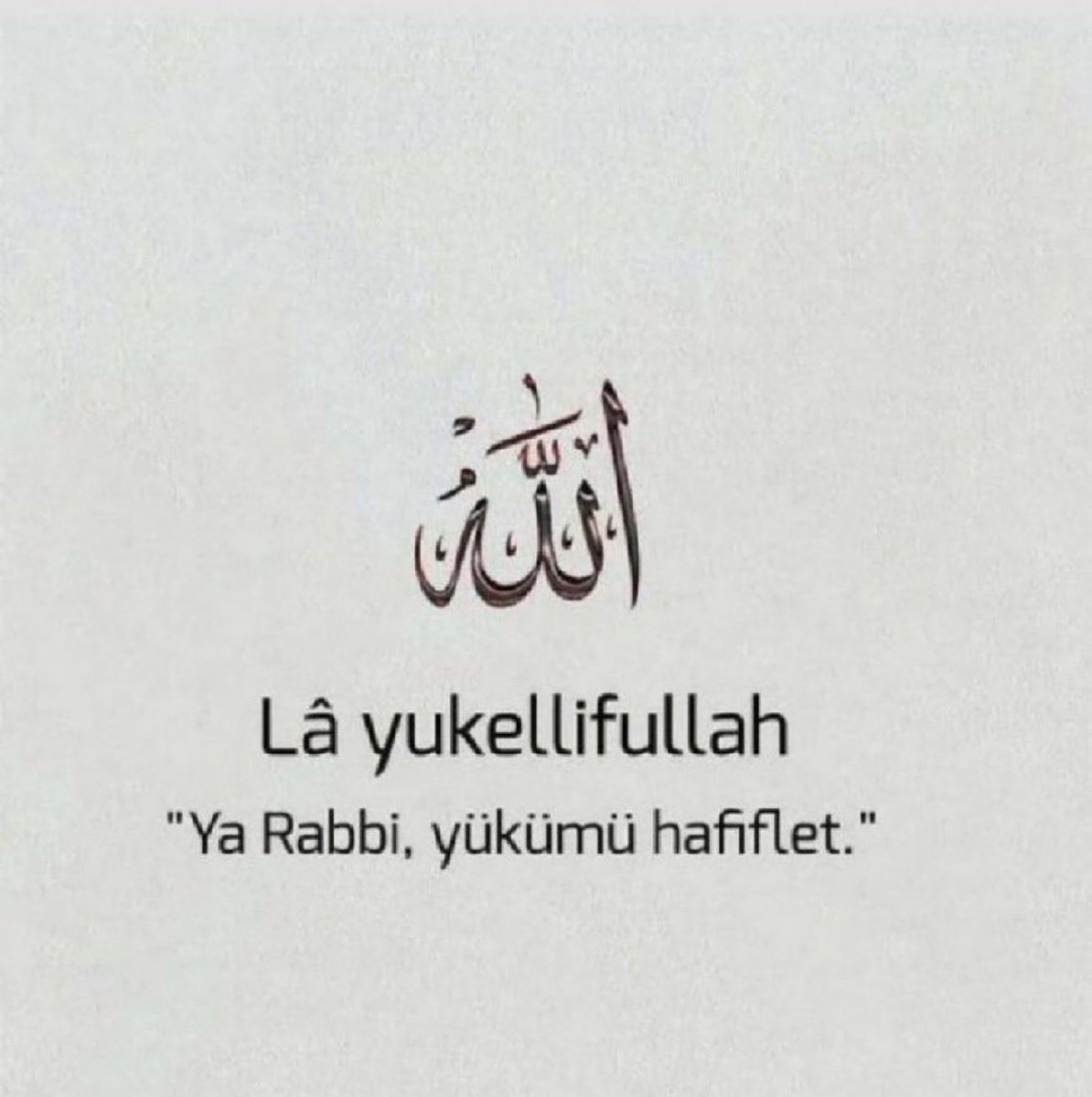 “Ya Rabbi, yükümü hafiflet..”