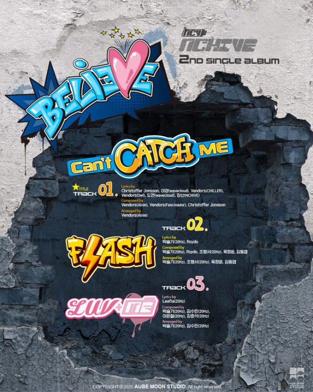 nchive_jp's tweet image. NCHIVE(エヌカイブ) 2nd single 「BELIEVE」TRACK LIST公開…タイトル曲「CAN’T CATCH ME」でカムバック予告
#NCV #NCHIVE #엔카이브 #BELIEVE #빌리브 #NCV_BELIEVE