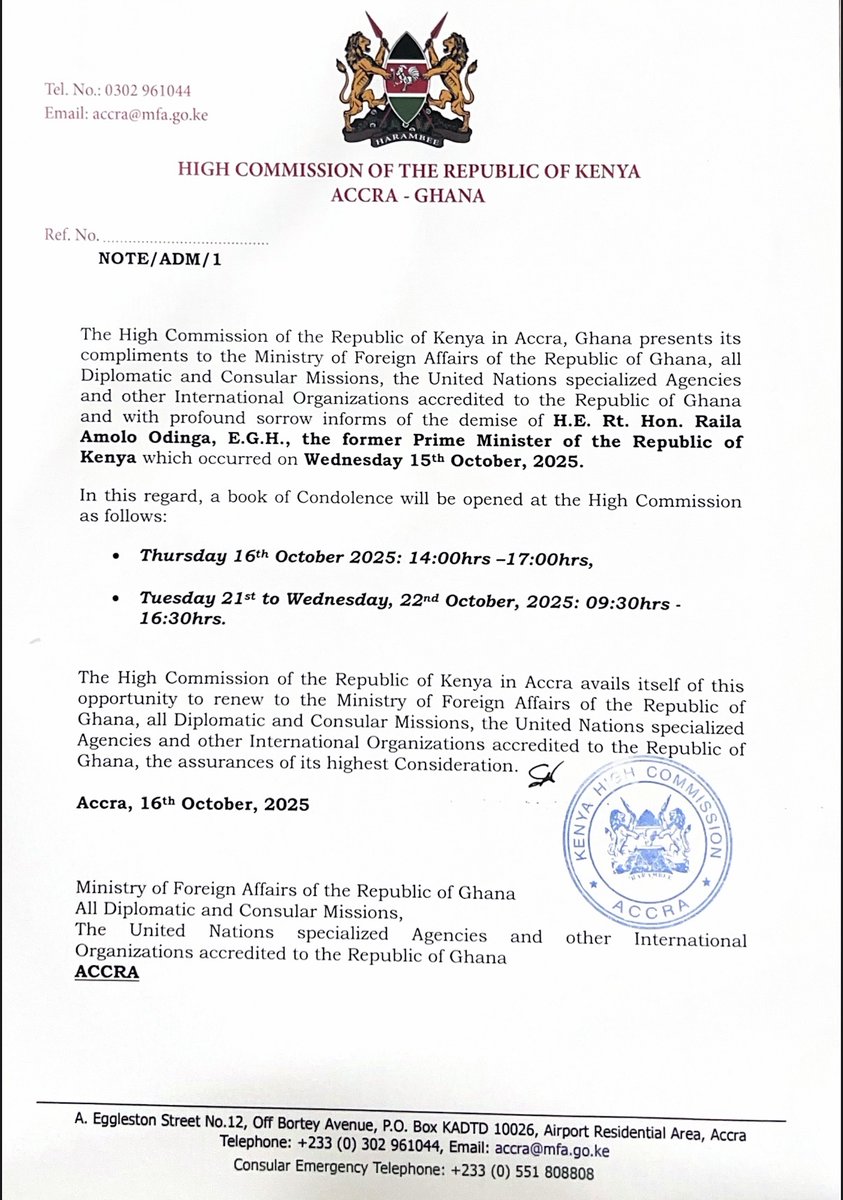 Kenya High Commission, Accra tweet media