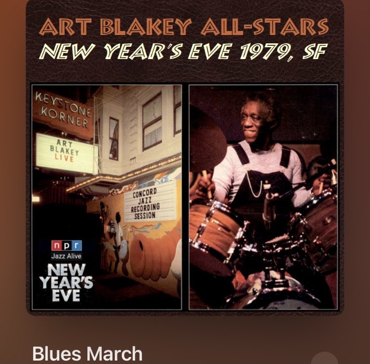 ryunosuke_h's tweet image. #Nowplaying
Blues March -
Art Blakey All-Stars
(Live at the Keystone Korner 12-31-1979)
#ArtBlakey #jazz #drums #70s #bootleg #JM #KeystoneKorner #NYE #1979
youtube.com/results?q=Blue…