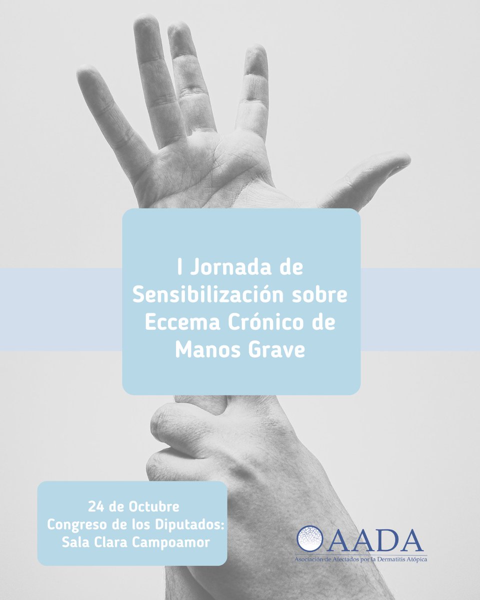 📅 El próximo 24 de octubre a las 10h estaremos en el Congreso de los Diputados 🏛️ participando en la I Jornada de Sensibilización sobre Eccema Crónico de Manos Grave. 🙌

Si quieres asistir, rellena el formulario antes del 23 de octubre. 

forms.gle/kXK8x1t8WkKRdM…