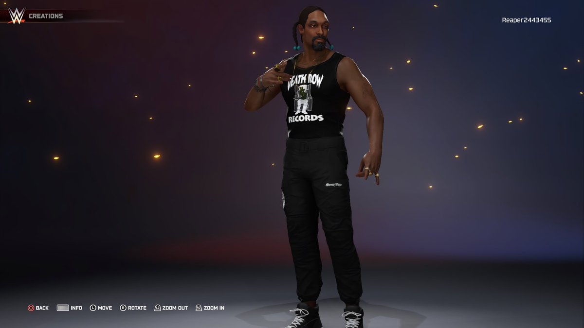 It's Doggy Time!!!! This is my <a href="/SnoopDogg/">Snoop Dogg</a> creation that comes with custom fit , all accurate tattoos body texture, and so much swag he could light up entire arena. #wwe2k25 <a href="/WWEgames/">#WWE2K25</a>