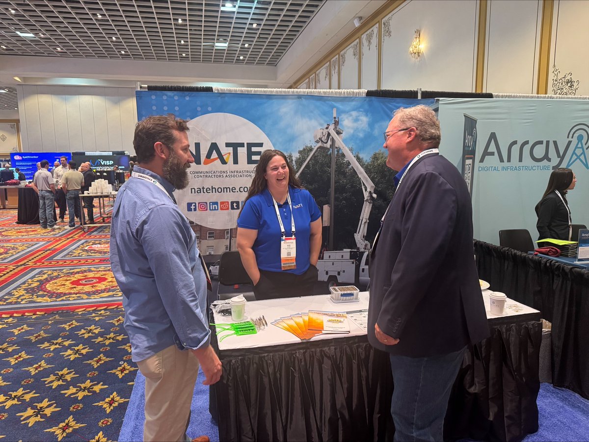 NATEsafety's tweet image. This week, Kari Stein, Director of Finance &amp;amp; Human Resources, and Olivia Orthaus, Events Manager, are in Las Vegas at #WISPAPALOOZA #networking and promoting #NATEUNITE2026! Thank you to everyone who stopped by the #NATE booth.  #Telecom #Wireless