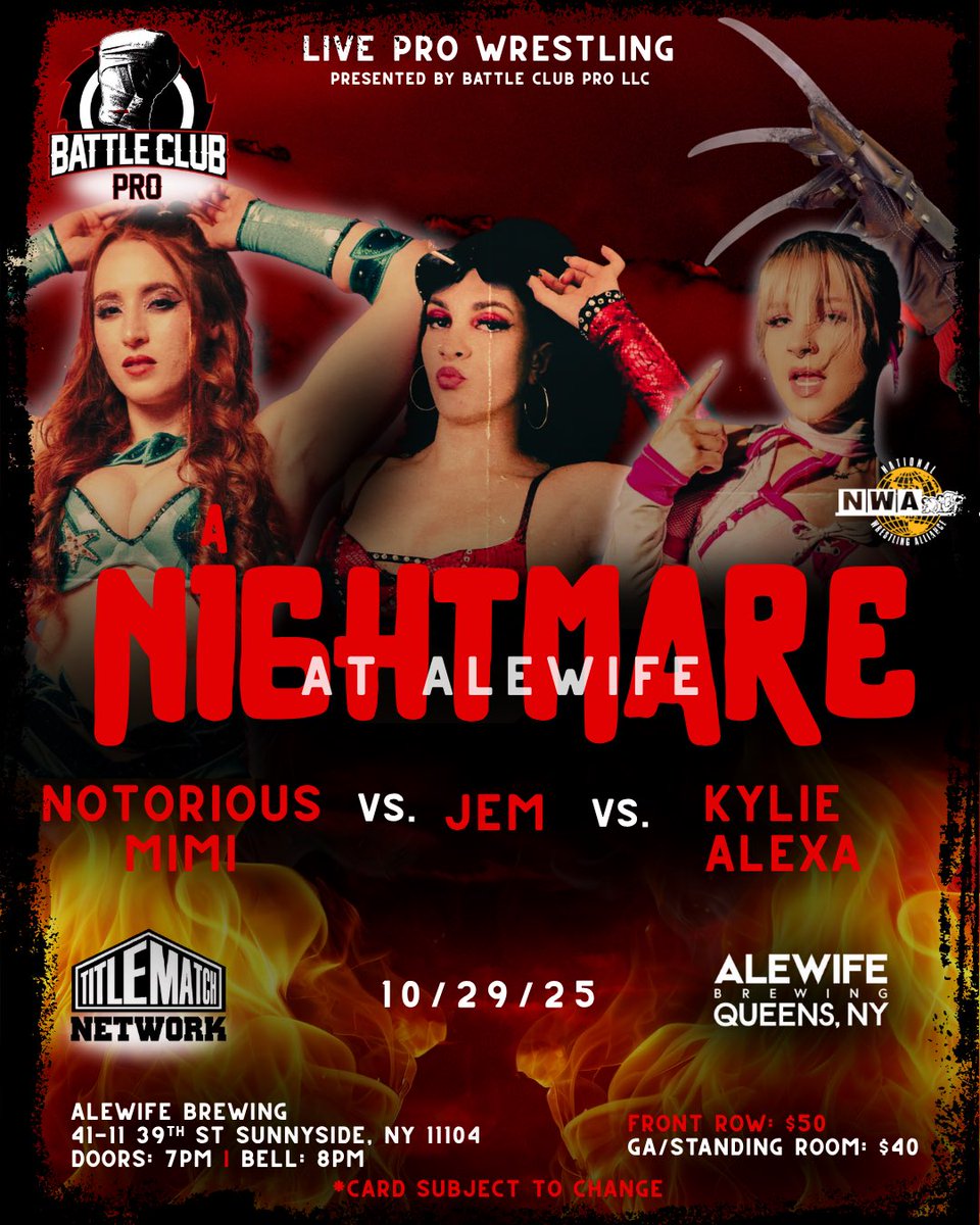 Icons Triple Threat Match
<a href="/notorious_mimi/">Notorious Mimi</a> vs <a href="/officialmissjem/">𝓙 𝓔 𝓜</a> vs <a href="/nwa/">NWA</a> Star <a href="/kyliealexxa/">Kylie👸🏼 The PPD💌</a>