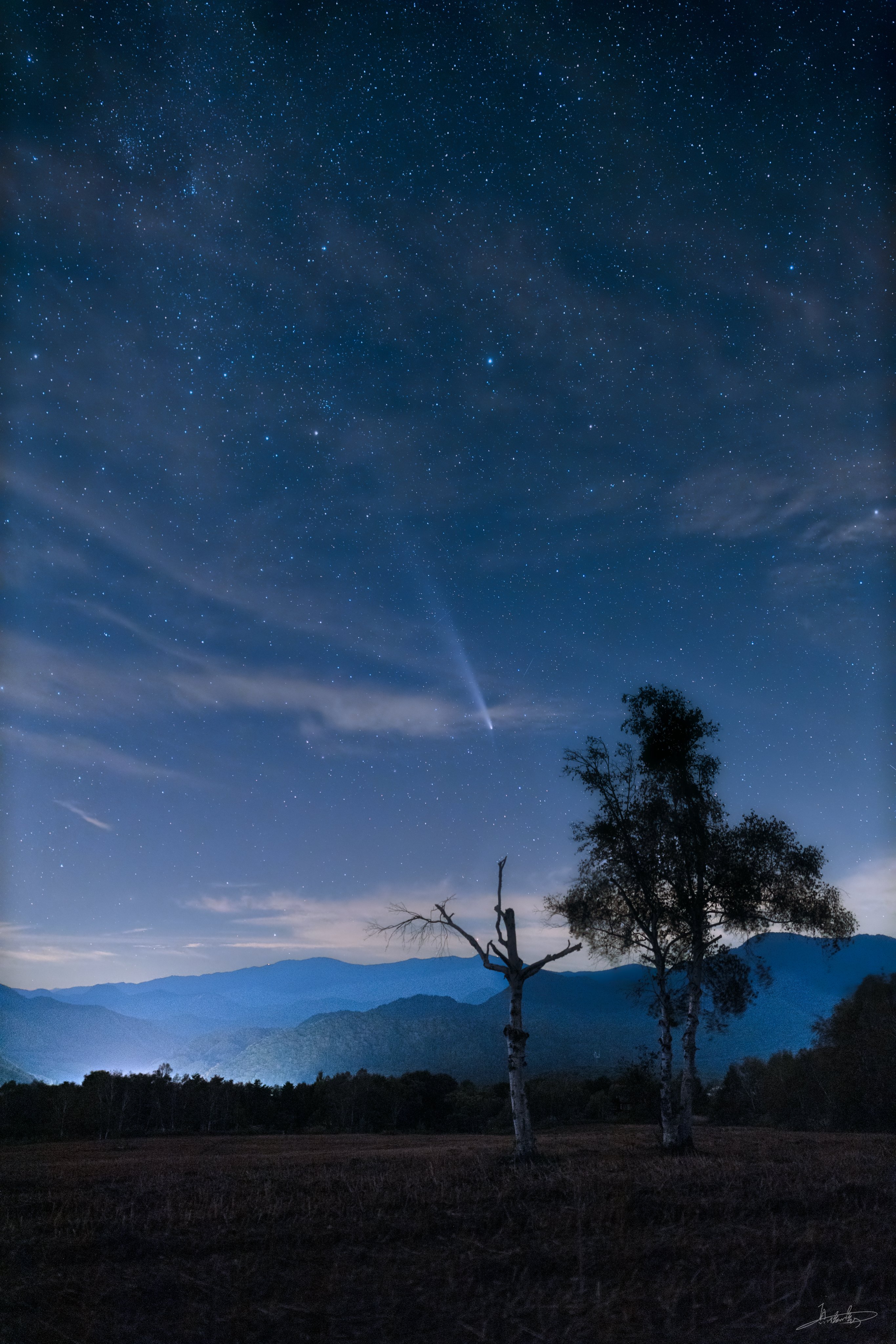 最終値下げ！小林良曹 月光 鑑定済み Comet Shijinzan-Atlas 10/13 Earth closest approach