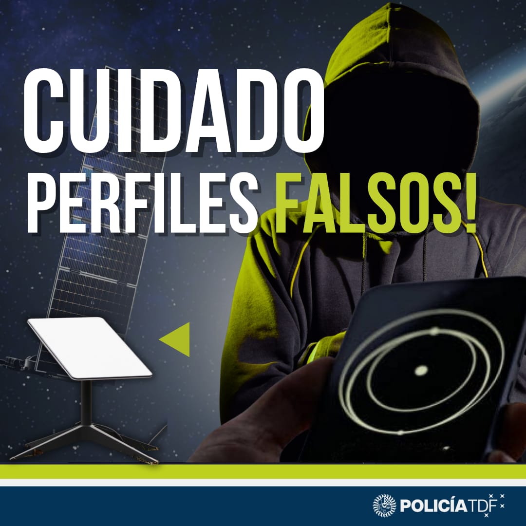 🚨 ¡ALERTA DE FALSA VENTA O SERVICIO! 🚨
​Si ves anuncios en internet o redes sociales sobre soporte técnico o venta de servicios de internet satelital ¡NO INGRESES!

​​Busca el sitio web oficial de la empresa para asesorarte. 
​¡El engaño es real! ¡COMPARTÍ ESTA ALERTA! 🛡️