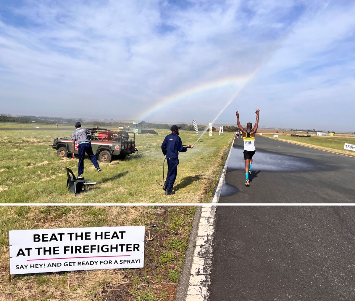If you saw flames during #RedStarMarathon a firefighter was there to help. There was no gold at the end of the rainbow &amp; there was never going to be a gold medal for me at end of race either.  The closest I got to a pot of gold were the plentiful bananas at the support tables.