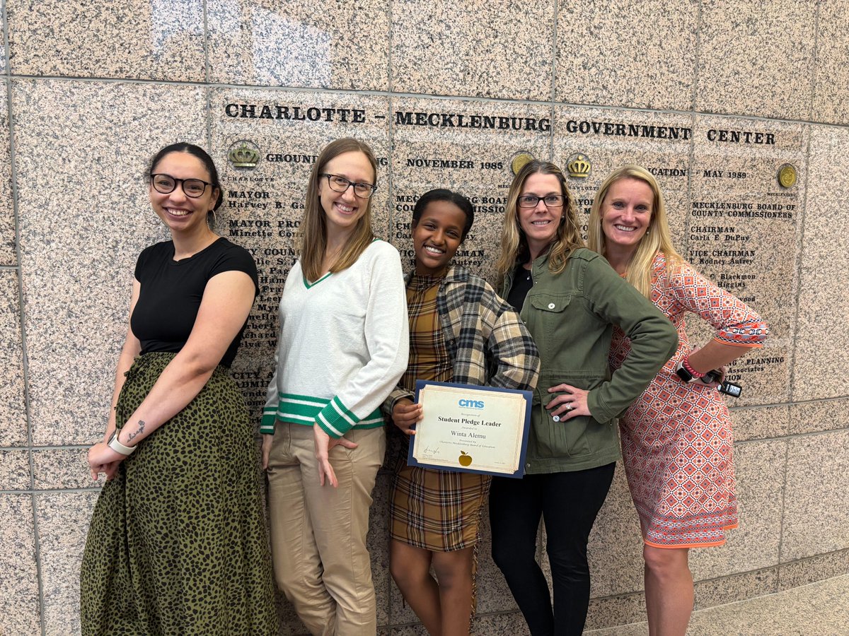 Special thanks to Winta, an eighth grader from Eastway Middle School, for serving as our pledge leader at Tuesday’s Board meeting. A special shout-out to Winta’s family and staff members from Eastway who joined us to cheer her on.