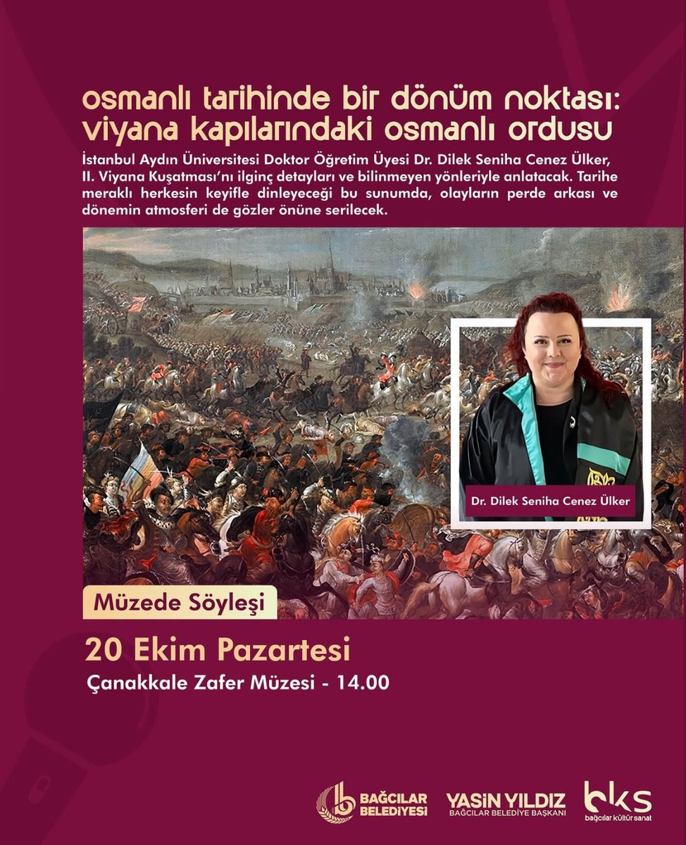 Sendromsuz bir pazartesi için vakti ve ilgisi olanları bekleriz…
 <a href="/BagcilarBld/">Bağcılar Belediyesi</a> <a href="/bagcilarkultur/">Bağcılar Kültür Sanat</a> <a href="/TarihIau/">İAÜ Tarih Bölümü</a> <a href="/IAUKampus/">İstanbul Aydın Üniversitesi</a>