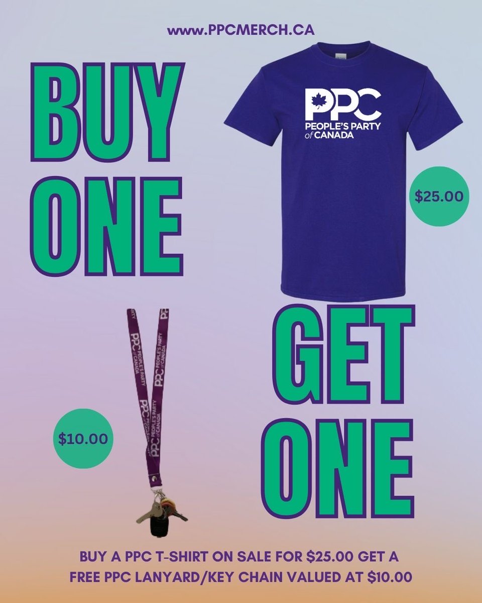 ppcmerch's tweet image. Buy one @ppcmerch  t-shirt get a bonus #lanyard #keychain valued at $10 for FREE!!! Offer avail while quantities last!  ppcmerch.ca #free @peoplespca  @MaximeBernier