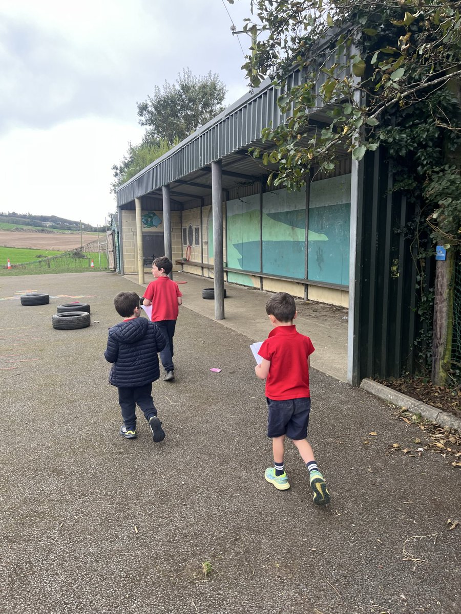 Junior Room enjoying the maths trail as part of maths week