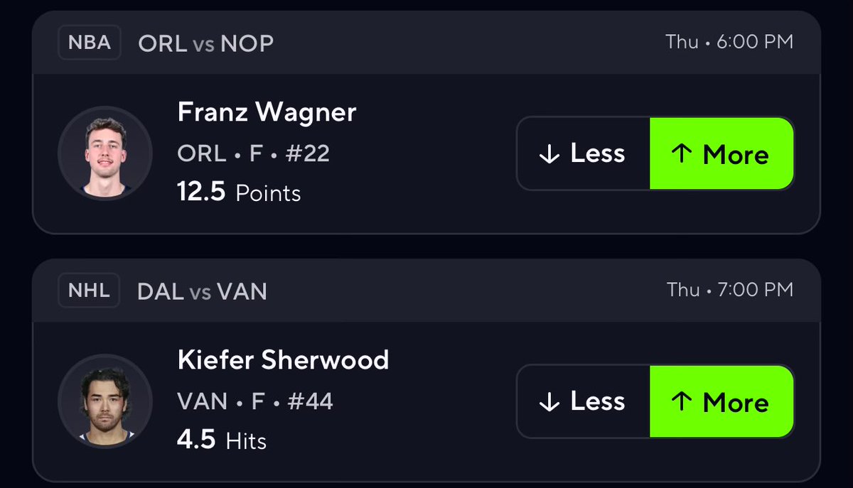 C3rtifieddegens's tweet photo. Good morning squad! My #PrizePicks p2  of the day is Franz Wager o16.5 points and Kiefer Sherwood o4.5 hits.

lets green out today! To get all our plays join the discord here: https://t.co/8G05XQBrXI join the #free #discord #NBA #NHL https://t.co/Lck6cVQTgX