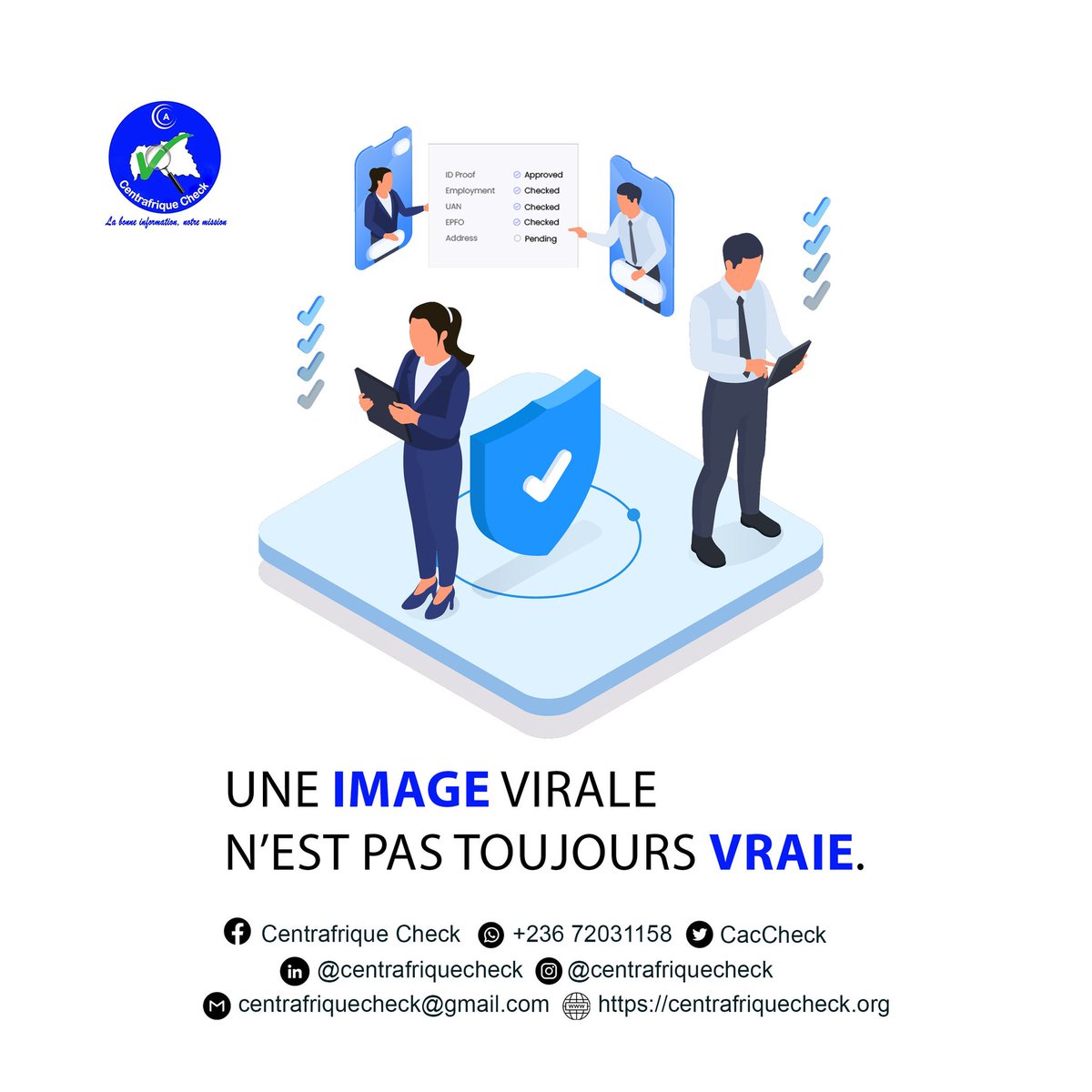 🚨 Les images virales ne sont pas toujours vraies.
Avant de partager, prenez quelques secondes pour vérifier 🔍.

➡️ Découvrez nos articles sur la vérification d’images sur notre site ⤵️

-centrafriquecheck.org/la-photo-du-na…

-centrafriquecheck.org/ces-photos-ne-…