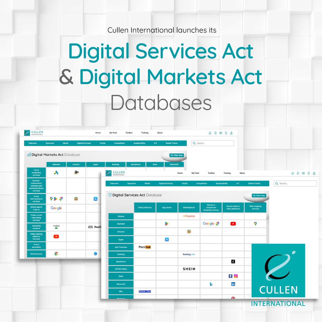 🔍 Need to track EU enforcement under the #DMA &amp; #DSA?
Then we have just what you need!

 zurl.co/HAjhZ 

#DigitalRegulation #DigitalPlatforms #DigitalMarketsAct #DigitalServicesAct