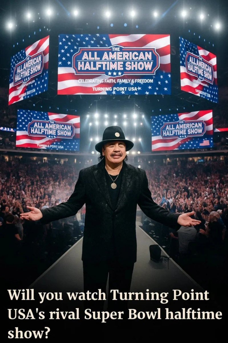 Turning Point is going to host their own event opposite the Superbowl, and Carlos Santana has already committed to appear!
news.linkxtop.com/posts/breaking…