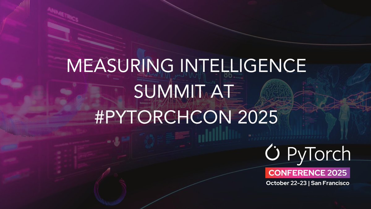 PyTorch's tweet image. How do we really measure AI?
At #PyTorchCon 2025’s Measuring Intelligence Summit:
 • @achowdhery (Reflection AI) — Agentic Intelligence &amp;amp; RL
 • @ml_angelopoulos (LMArena)  — Real-world evaluation
 • Yifan Mai (Stanford) — HELM framework
