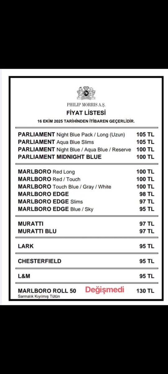 Bunun sonu yok galiba #sigara #zam