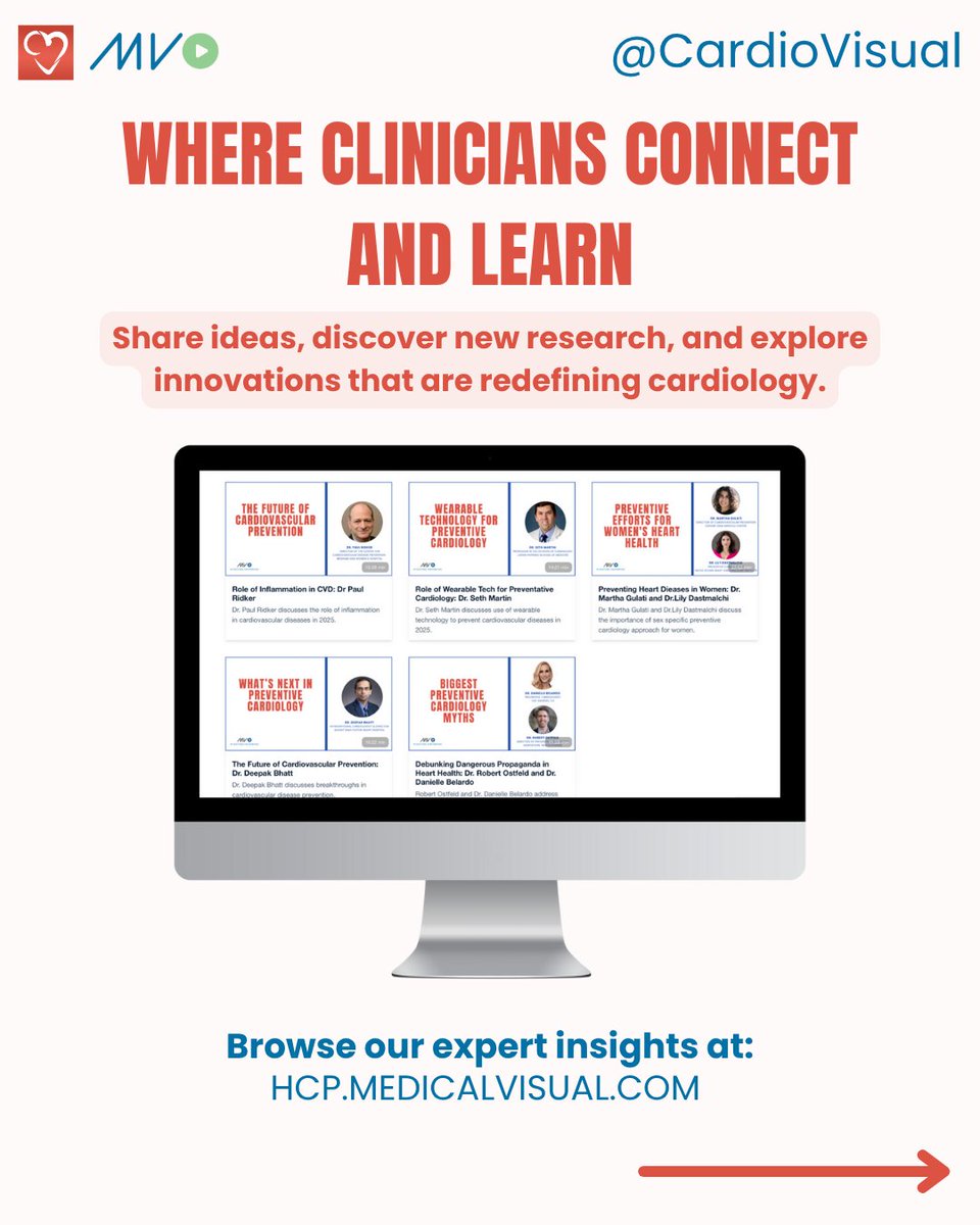 CardioVisualApp's tweet image. Introducing the new MedicalVisual Clinician platform built for clinicians, by clinicians, to shape the future of cardiovascular care. Visit hcp.medicalvisual.com to join and explore expert interviews, peer discussions, and more.
#CardioVisual #MedicalVisual #ClinicianEducation