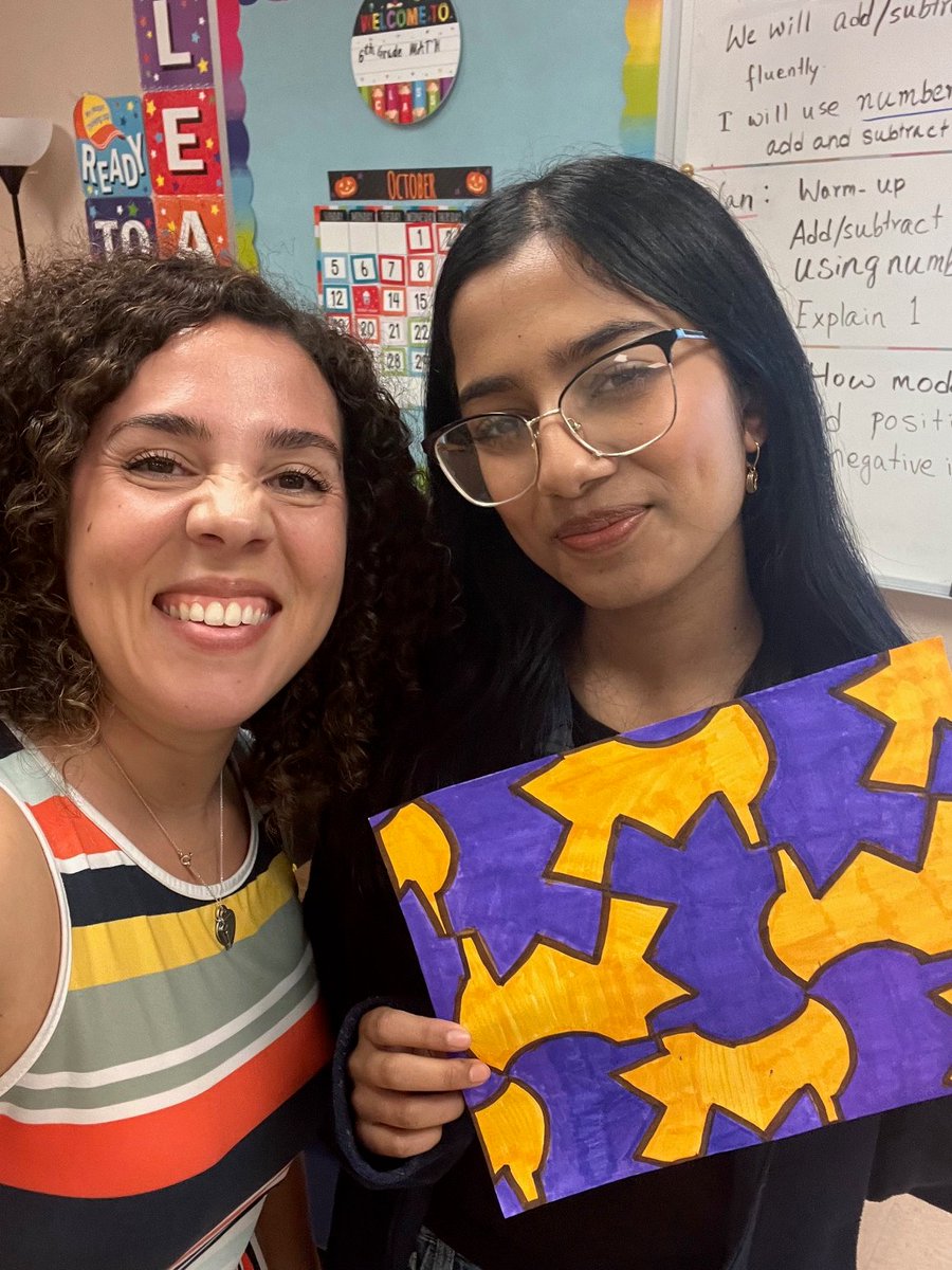 MrsCookMSMath's tweet image. What allows a shape to tesselate? What is a tessellation? Do all tessellations come for a translation? What other ways can you build a tessellation? Ss really enjoyed this activity.